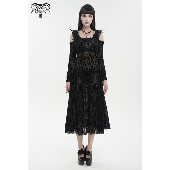 Devil Fashion Etherial Efflorescence Gothic Victorian Dark Fairycore Dress - Picture 10 of 14